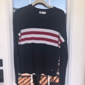 💛Hollister Navy Red White Blue Striped Sweater S